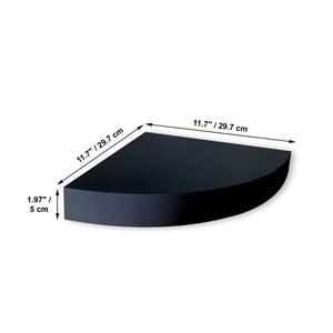Jessar - Tablette Flottante Murale de Coin Individuelle, 11.7" x 11.7" x 1.97" , Noir - Simple Boutique