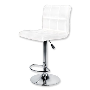 Jessar - Tabouret Tournant à Hauteur Réglable de la Collection Fixer, Ensemble de 2, Blanc - Simple Boutique