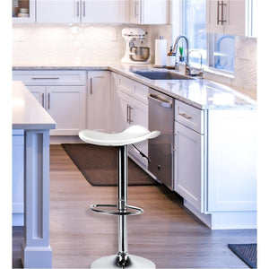Jessar - Tabouret Tournant à Hauteur Réglable de la Collection Flex, Ensemble de 2, Blanc - Simple Boutique