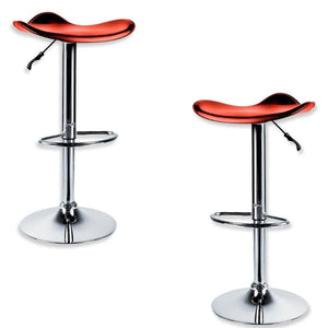 Jessar - Tabouret Tournant à Hauteur Réglable de la Collection Flex, Ensemble de 2, Rouge - Simple Boutique