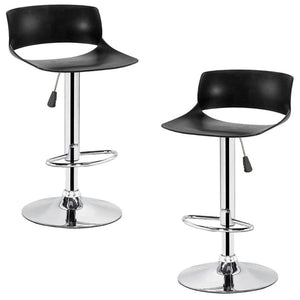 Jessar - Tabouret Tournant à Hauteur Réglable de la Collection Glamour, Ensemble de 2, Noir - Simple Boutique