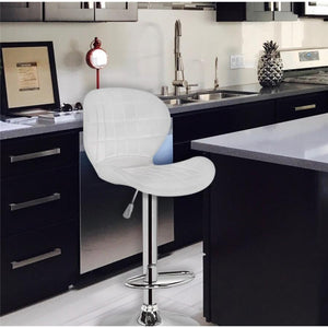Jessar - Tabouret Tournant à Hauteur Réglable de la Collection Upper, Ensemble de 2, Blanc - Simple Boutique