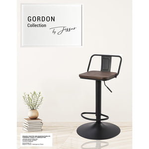 Jessar - Tabourets Tournants à Hauteur Réglable, De la Collection Gordon, Ensemble de 2, Noir - Simple Boutique