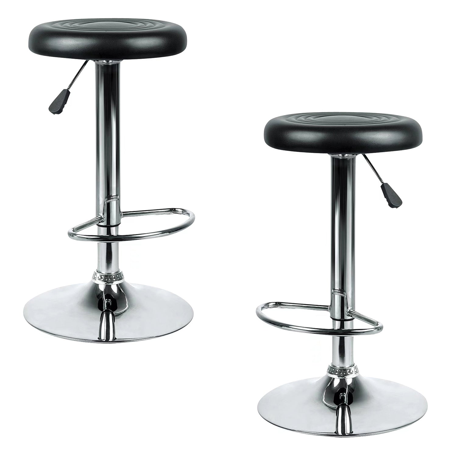 Jessar - Tabourets Tournants à Hauteur Réglable de la Collection Bruce, Ensemble de 2, Noir - Simple Boutique