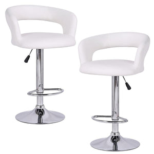 Jessar - Tabourets Tournants à Hauteur Réglable de la Collection Davis, Ensemble de 2, Blanc - Simple Boutique