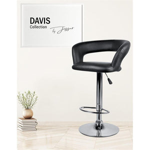 Jessar - Tabourets Tournants à Hauteur Réglable de la Collection Davis, Ensemble de 2, Noir - Simple Boutique