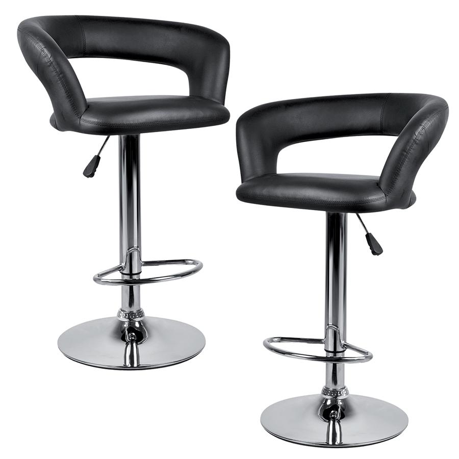 Jessar - Tabourets Tournants à Hauteur Réglable de la Collection Davis, Ensemble de 2, Noir - Simple Boutique