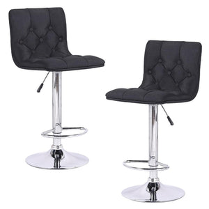 Jessar - Tabourets Tournants à Hauteur Réglable de la Collection Rivoli, Ensemble de 2, Noir - Simple Boutique
