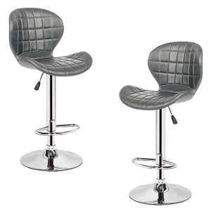 Jessar - Tabourets Tournants à Hauteur Réglable de la Collection Upper, Ensemble de 2, Gris - Simple Boutique