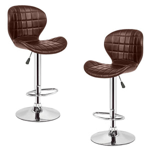 Jessar - Tabourets Tournants à Hauteur Réglable de la Collection Upper, Ensemble de 2, Marron - Simple Boutique
