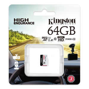 Kingston - Carte MicroSD High-Endurance, Capacité de 64GB, UHS-I U1 Classe 10 A1 - Simple Boutique