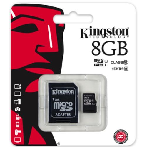 Kingston Carte mémoire MicroSDHC Class 10 UHS-I 45MB/s Read de 8 GB - Simple Boutique