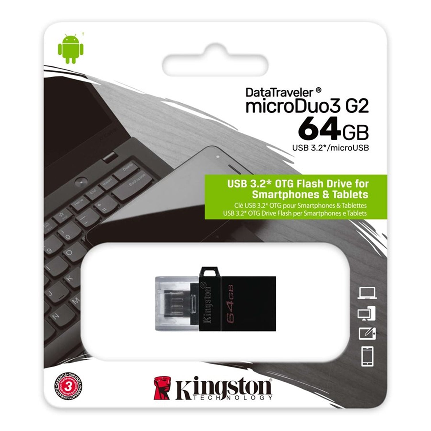Kingston - Clé USB pour Tablette et Smartphone Micro-USB DataTraveler, Capacité de 64GB - Simple Boutique