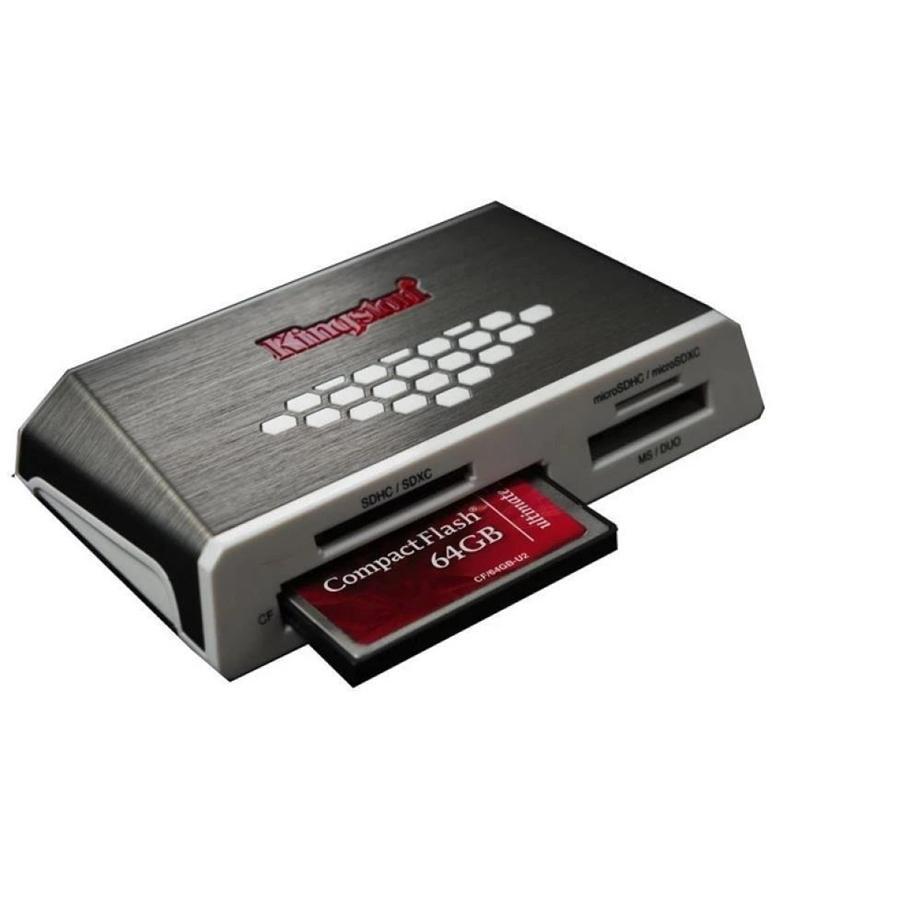 Kingston FCR-HS4 Lecteur de Média Multi-Fonction pour Carte Flash, Vitesse UHS-I et UHS-II, USB 3.0, Argenté - Simple Boutique