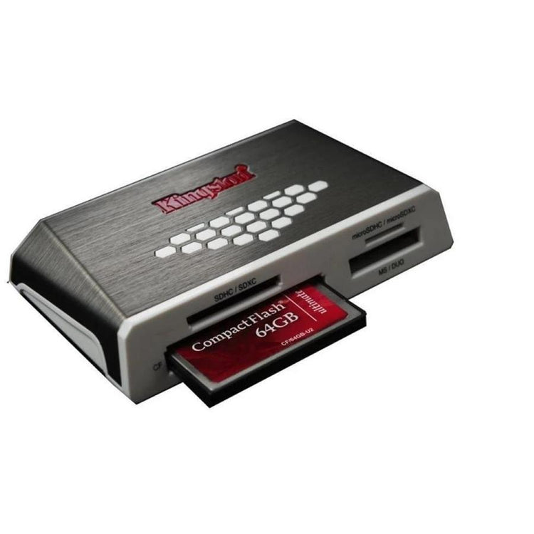 Kingston FCR-HS4 Lecteur de Média Multi-Fonction pour Carte Flash, Vitesse UHS-I et UHS-II, USB 3.0, Argenté - Simple Boutique