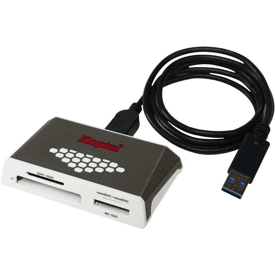 Kingston FCR-HS4 Lecteur de Média Multi-Fonction pour Carte Flash, Vitesse UHS-I et UHS-II, USB 3.0, Argenté - Simple Boutique