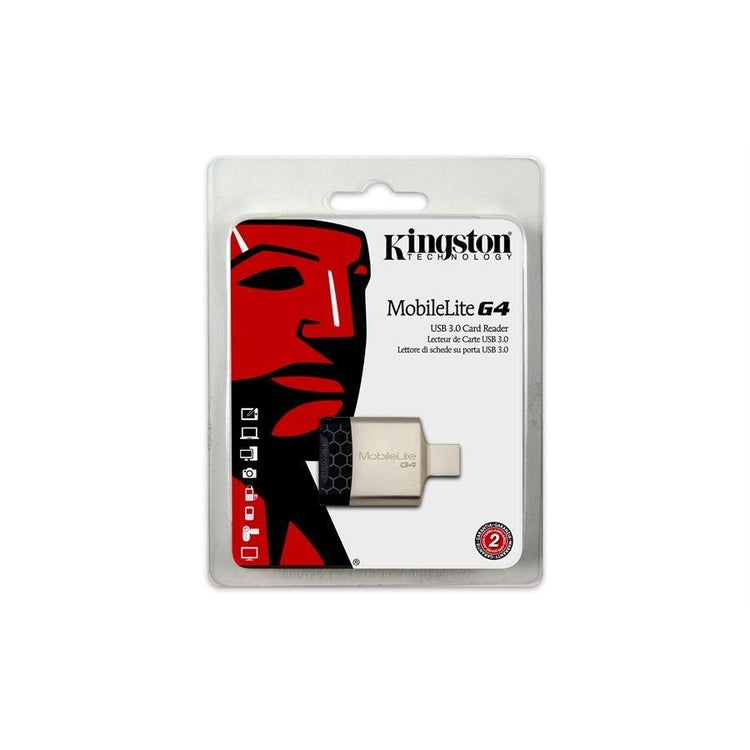 Kingston FCR-MLG4 Lecteur Multi-Cartes USB 3.0 pour SD, SDHC, SDXC, UHS-II et microSD / SDHC / SDXC, UHS-I, Argenté - Simple Boutique