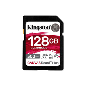Kingston Technology - Carte Mémoire SD Canvas React Plus, Capacité de 128GB, UHS-II 4K/8K - Simple Boutique