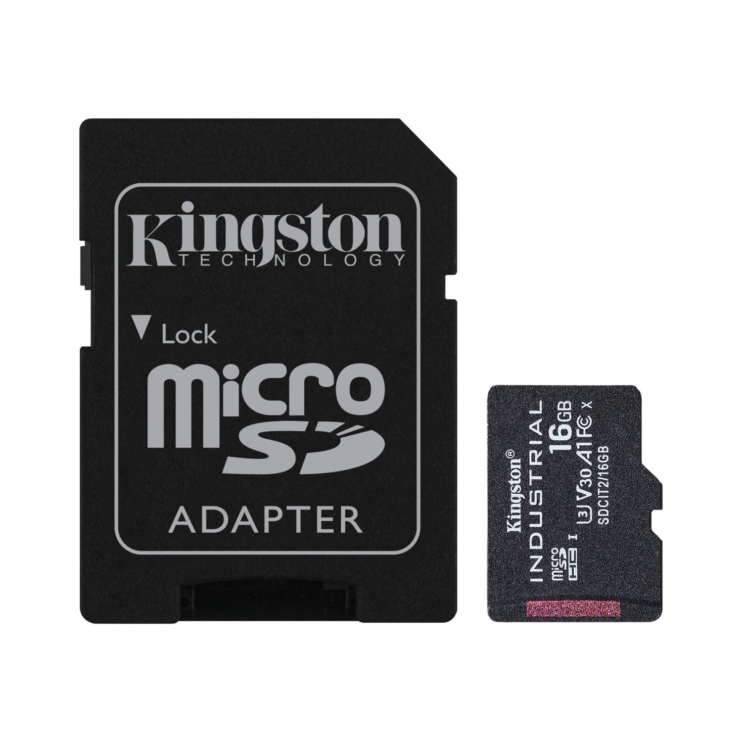 Kingston Technology - Carte Micro SD Industrielle avec Lecteur SD, Capactié de 16GB, Classe 10, UHS-I, U3, V30, - Simple Boutique