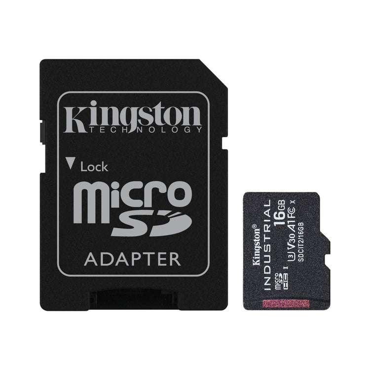 Kingston Technology - Carte Micro SD Industrielle avec Lecteur SD, Capactié de 16GB, Classe 10, UHS-I, U3, V30, - Simple Boutique