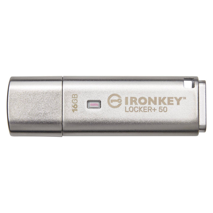 Kingston Technology - Clé USB Crypté IronKey Locker+ 50, USB 3.2 GEN 1, Capacité de 16GB, Sauvegarde Cloud Automatique - Simple Boutique