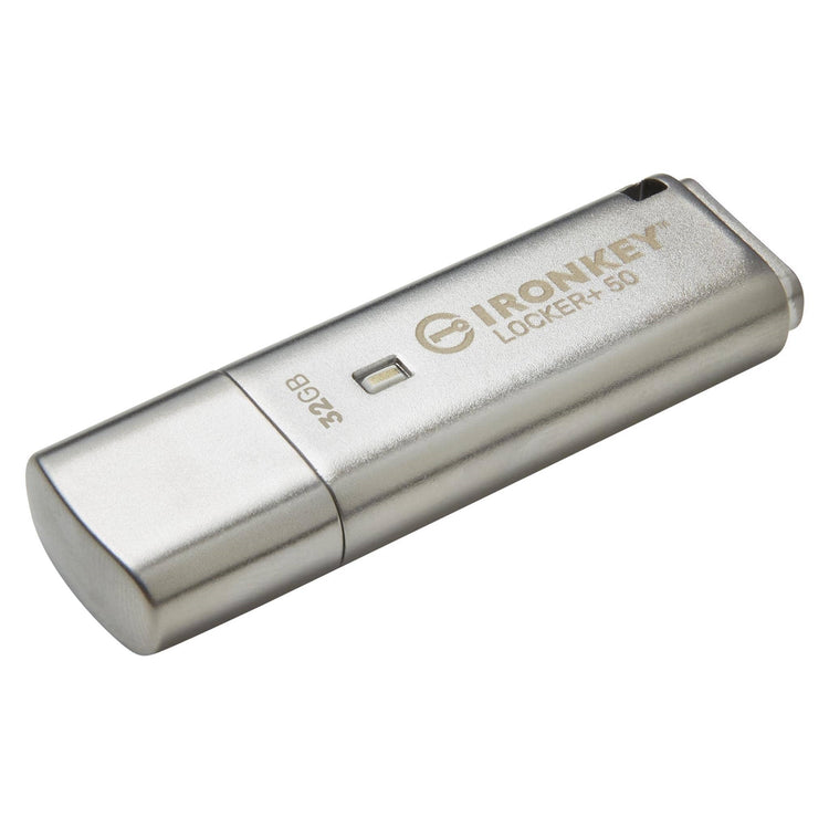 Kingston Technology - Clé USB Crypté IronKey Locker+ 50, USB 3.2 GEN 1, Capacité de 32GB, Sauvegarde Cloud Automatique - Simple Boutique
