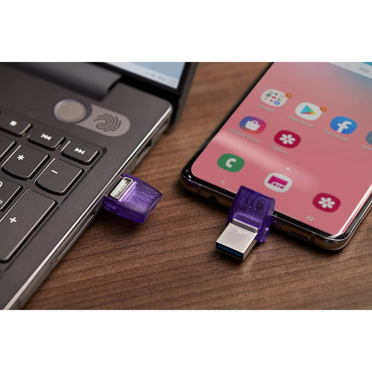 Kingston Technology - Clé USB à Double Interface USB-C et USB-A DataTraveler MicroDuo 3C, USB 3.2 GEN 1, Capacité de 128GB - Simple Boutique