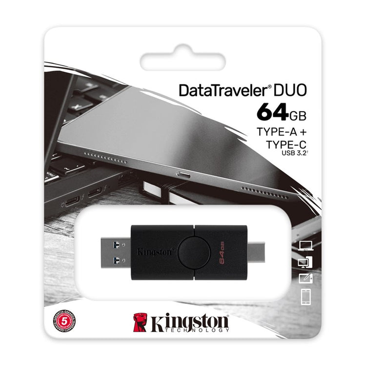 Kingston Technology - Clé USB à Double Interface USB Type-A et USB Type-C, USB 3.2 Gen1, Capacité de 64GB - Simple Boutique
