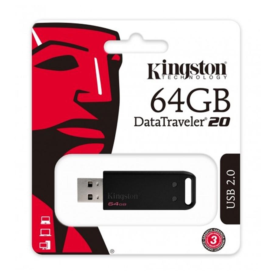Kingston Technology DT20/64GBCR Clé USB 2.0 DataTraveler20, 64GB, Noir - Simple Boutique