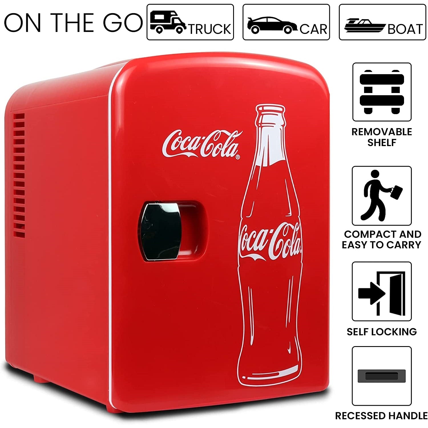 Koolatron - Mini Réfrigérateur Nostalgique Coca-Cola, Capacité de 4 Litres ou 6 Canettes, Rouge - Simple Boutique