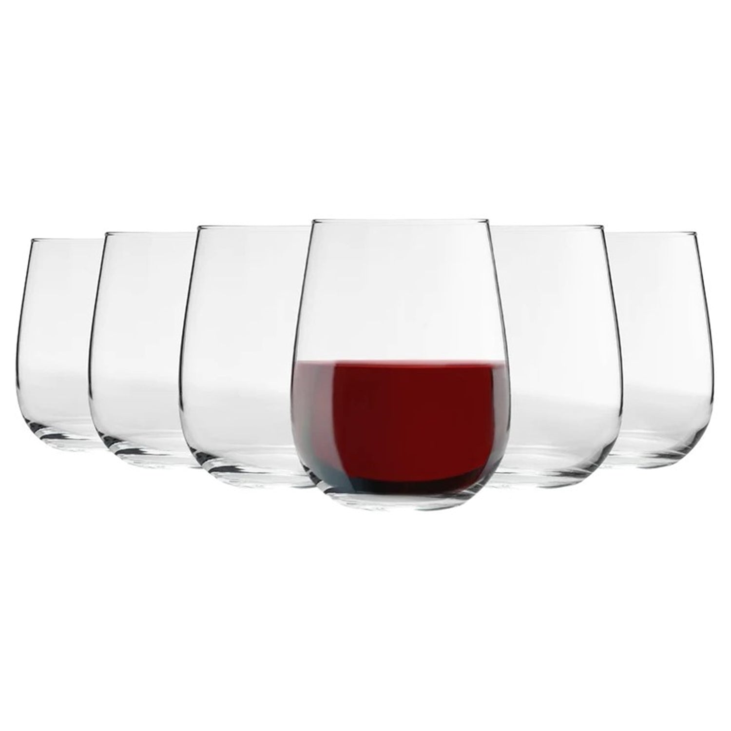 LAV - Ensemble de 6 Verres à Vin Sans Pied Gaia, Capacité de 475mL, Vont au Lave-Vaisselle - Simple Boutique