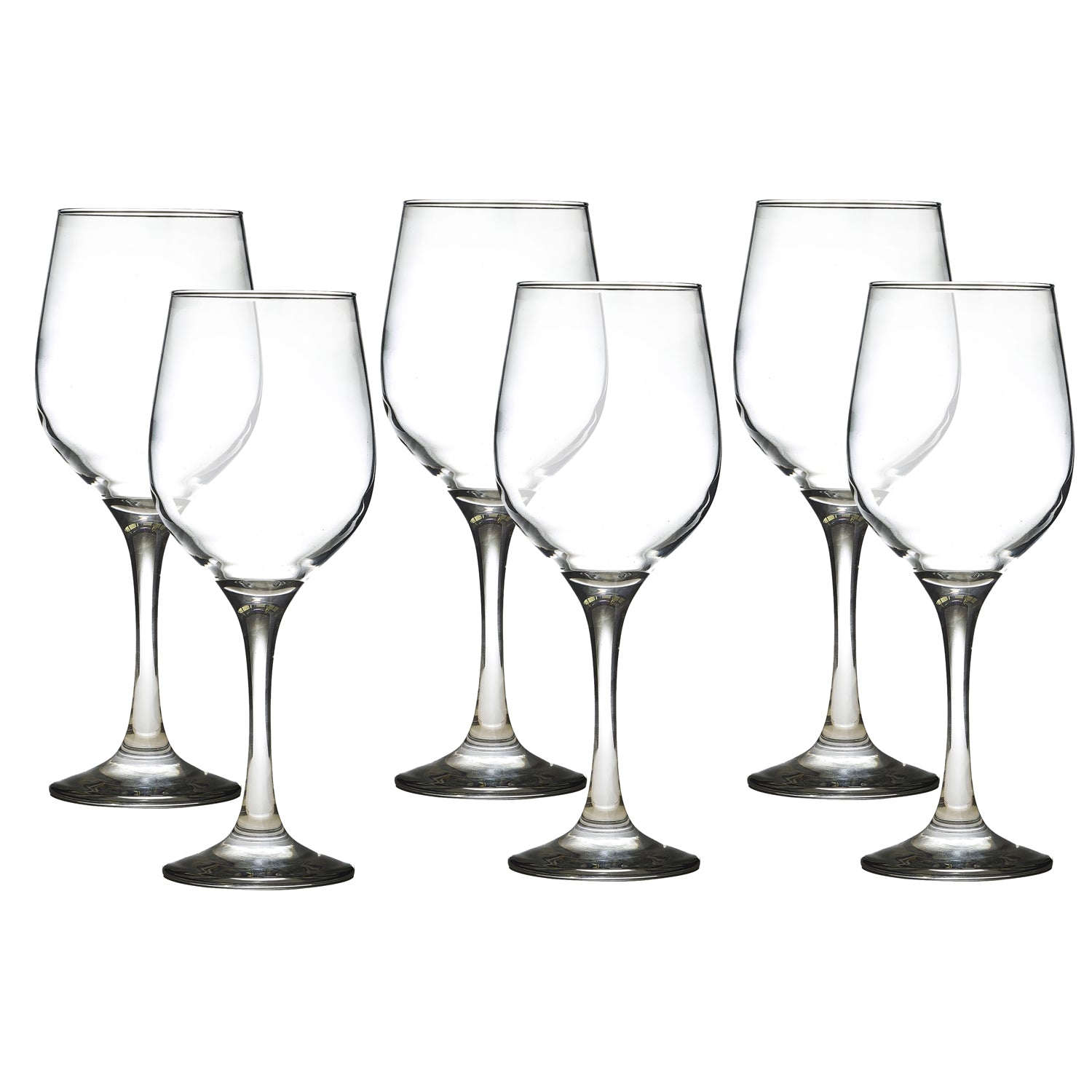 LAV - Ensemble de 6 Verres à Vin à Pied, Capacité de 400mL, Vont au Lave-Vaisselle - Simple Boutique