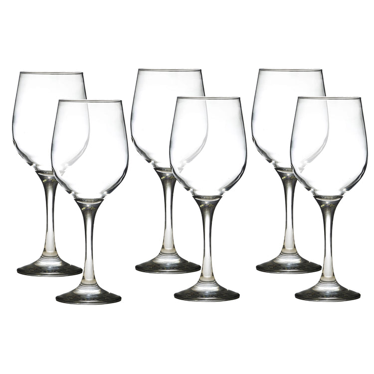 LAV - Ensemble de 6 Verres à Vin à Pied, Capacité de 400mL, Vont au Lave-Vaisselle - Simple Boutique