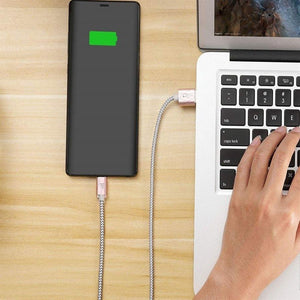 LAX - Câble USB Type-C à USB-A de 6 Pieds, Tressé et Durable, Rose et Argent - Simple Boutique