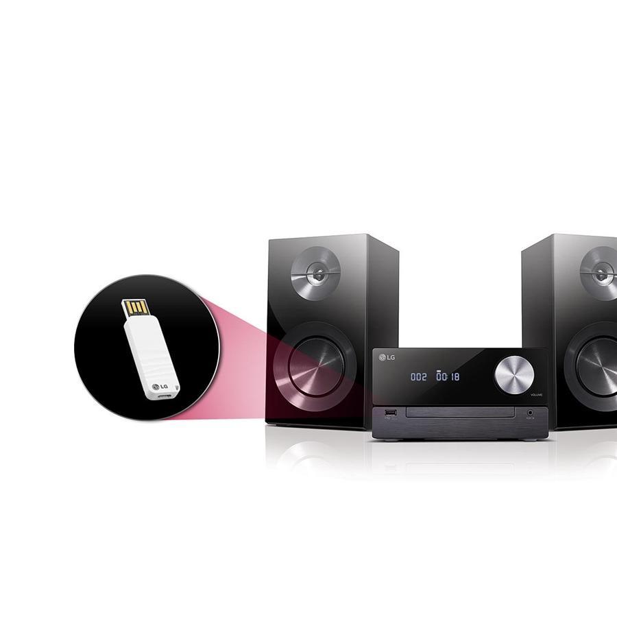 LG CM2460 Micro Chaîne HiFi Bluetooth USB 100W Noir - Simple Boutique