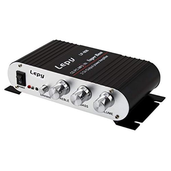 Lepy 808 Mini Amplificateur Stéréo Haute Fidélité avec Réglage des Graves et des Aigus Noir - Simple Boutique