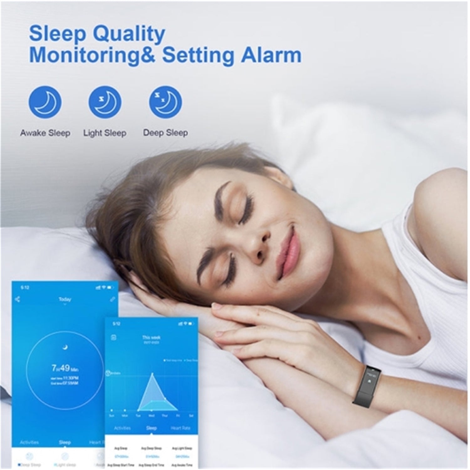 LetsCom - Tracker de Santé et de Fitness/ Montre Intélligente, Bluetooth 5.0, Mauve - Simple Boutique