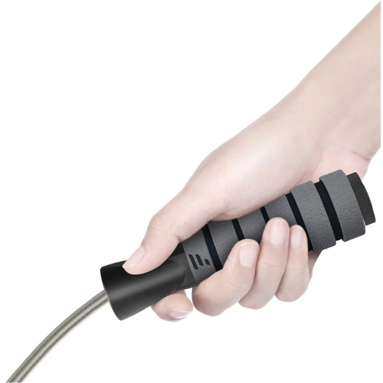 LetsFit - Corde à Sauter avec Poignées en Mousse, Longeur Ajustable, Gris - Simple Boutique