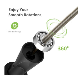 LetsFit - Corde à Sauter avec Poignées en Mousse, Longeur Ajustable, Gris - Simple Boutique