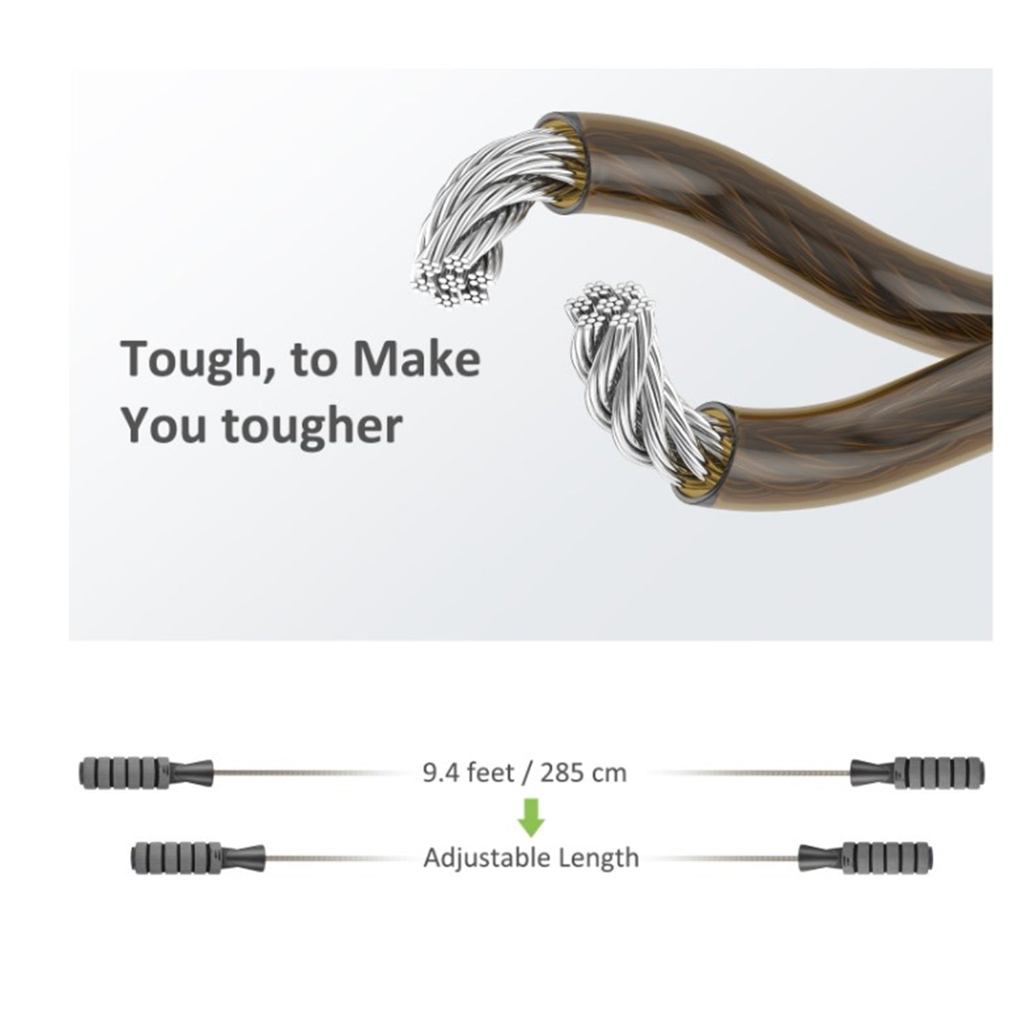 LetsFit - Corde à Sauter avec Poignées en Mousse, Longeur Ajustable, Gris - Simple Boutique