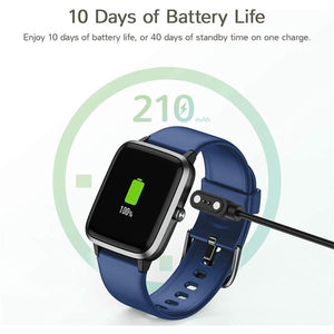 LetsFit - Montre Intelligente, Écran Tactile de 1.3'' avec Moniteur de Fréquence Cardique, Bleu - Simple Boutique