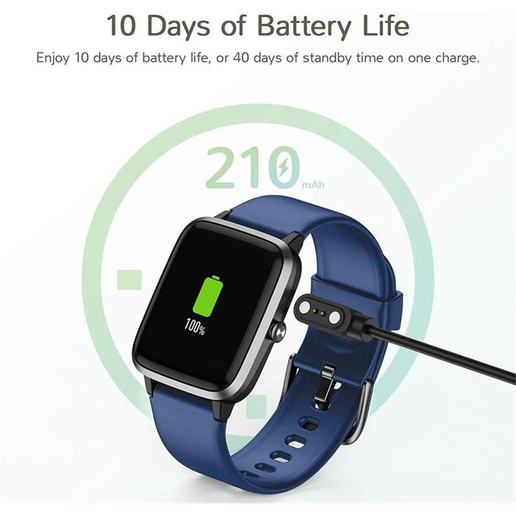 LetsFit - Montre Intelligente, Écran Tactile de 1.3'' avec Moniteur de Fréquence Cardique, Bleu - Simple Boutique