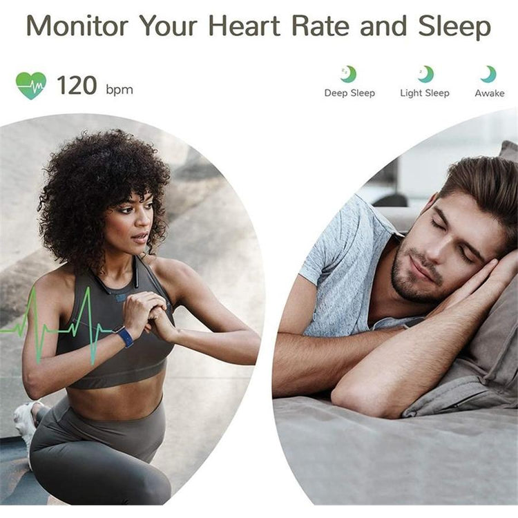 LetsFit - Montre Intelligente, Écran Tactile de 1.3'' avec Moniteur de Fréquence Cardique, Bleu - Simple Boutique