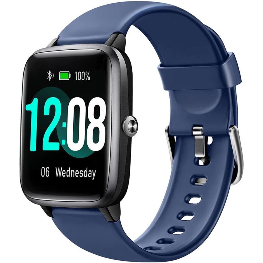 LetsFit - Montre Intelligente, Écran Tactile de 1.3'' avec Moniteur de Fréquence Cardique, Bleu - Simple Boutique