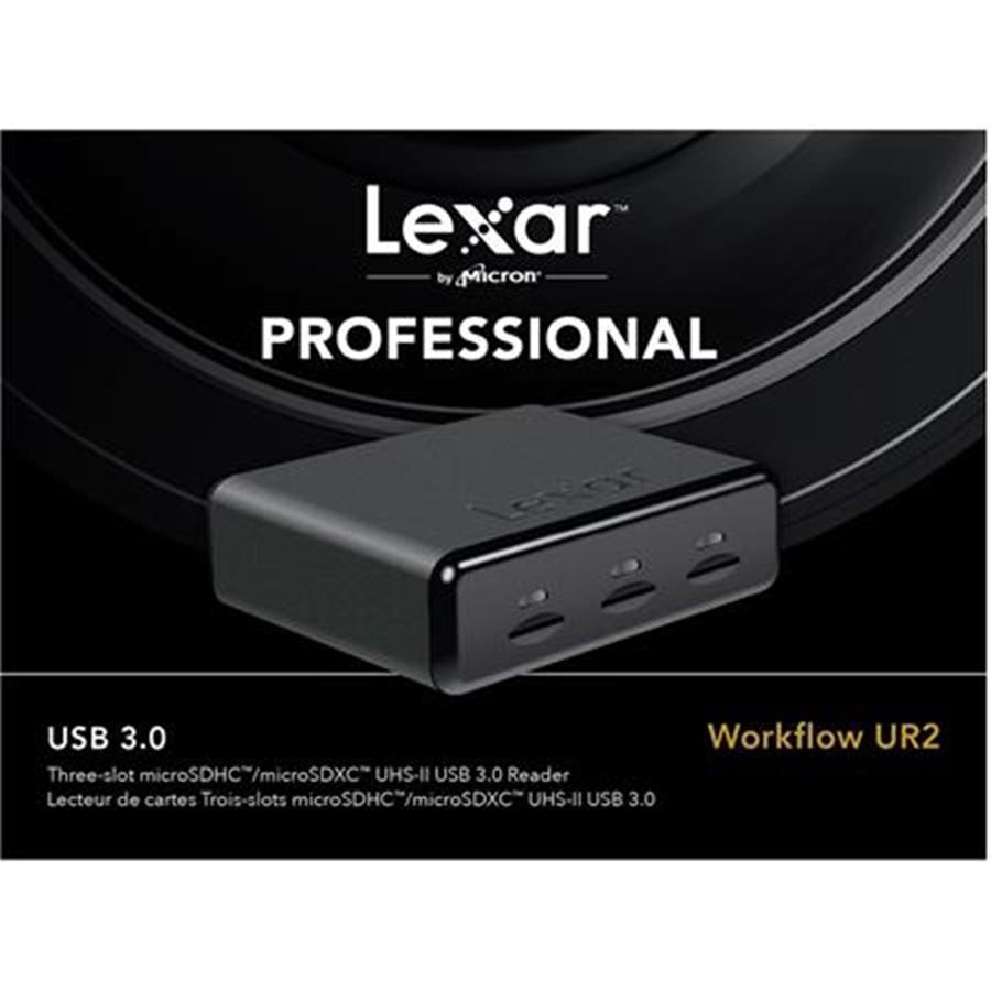 Lexar Professional Workflow LRWUR2TBNA Lecteur de Carte MicroSDHC/MicroSDXC à 3 Ports, Noir - Simple Boutique