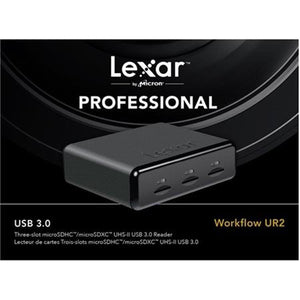 Lexar Professional Workflow LRWUR2TBNA Lecteur de Carte MicroSDHC/MicroSDXC à 3 Ports, Noir - Simple Boutique