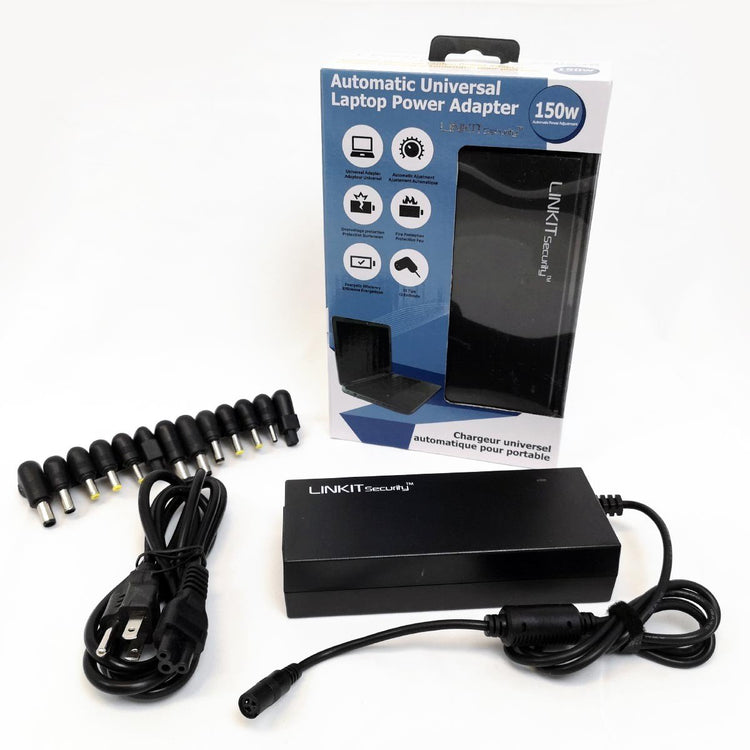 Linkit Security Chargeur Universel Portable Automatique 100-240V 15-20VDC 13 Embouts Culus 150W - Simple Boutique