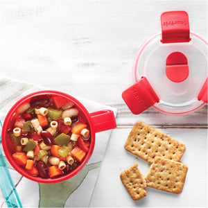 LocknLock - Ensemble de 2 Contenants à Soupe en Plastique EasyLunch, Capacité de 710mL, Rouge - Simple Boutique