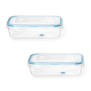 LocknLock - Ensemble de 2 Contenants en Plastique EasyMatch, Hermétiques et Étanches, Capacité de 850mL, Bleu - Simple Boutique