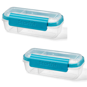 LocknLock - Ensemble de 2 Contenants pour Collations et Trempettes, Capacité de 414mL, Bleu - Simple Boutique